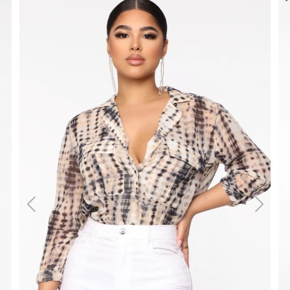 Affordable Fashion Nova Blurred Vibes Blouse